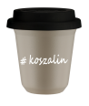Kubek 240 ml BEŻOWY Koszalin z pokrywką czarna kubek termiczny na kawe | 75,00 zł