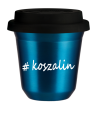 Kubek 150 ml NIEBIESKI METALIC Koszalin z pokrywką czarna kubek termiczny na kawe | 70,00 zł
