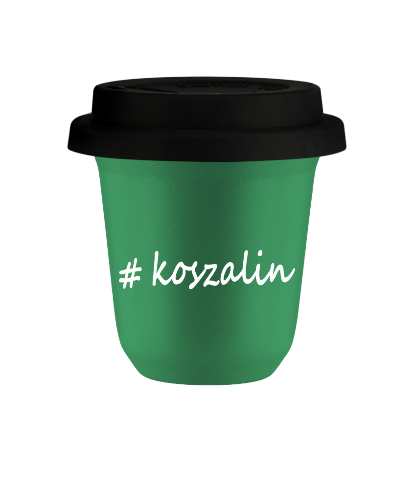 Kubek 150 ml ZIELONY Koszalin z pokrywką czarna kubek termiczny na kawe | 70,00 zł