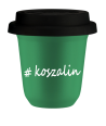 Kubek 150 ml ZIELONY Koszalin z pokrywką czarna kubek termiczny na kawe | 70,00 zł