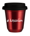Kubek 240 ml CZERWONY METALIC Koszalin z pokrywką czarna kubek termiczny na kawe | 75,00 zł