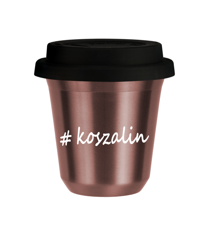 Kubek 150 ml RÓŻOWE ZŁOTO Koszalin z pokrywką czarna kubek termiczny na kawe | 70,00 zł Kubek 150 ml RÓŻOWE ZŁOTO Koszalin z pokrywką czarna kubek termiczny na kawe | 70,00 zł