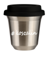 Kubek 240 ml SREBRNY Koszalin z pokrywką czarna kubek termiczny na kawe | 75,00 zł