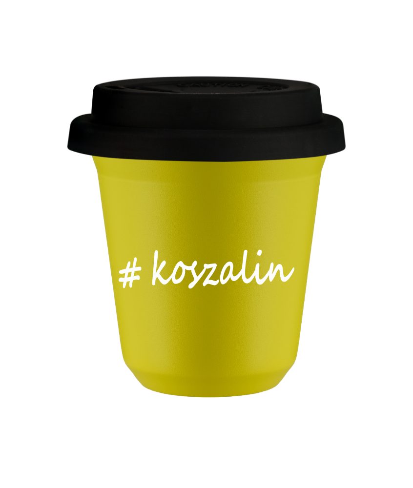 Kubek 240 ml ŻÓŁTY Koszalin z pokrywką czarna kubek termiczny na kawe | 75,00 zł Kubek 240 ml ŻÓŁTY Koszalin z pokrywką czarna kubek termiczny na kawe | 75,00 zł