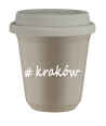 Kubek 150 ml BEŻOWY Kraków z pokrywką biala kubek termiczny na kawe | 70,00 zł