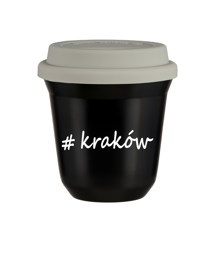 Kubek 150 ml CZARNY Kraków z pokrywką biala kubek termiczny na kawe | 70,00 zł Kubek 150 ml CZARNY Kraków z pokrywką biala kubek termiczny na kawe | 70,00 zł