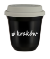 Kubek 240 ml CZARNY Kraków z pokrywką biala kubek termiczny na kawe | 75,00 zł
