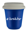 Kubek 150 ml NIEBIESKI Kraków z pokrywką biala kubek termiczny na kawe | 70,00 zł