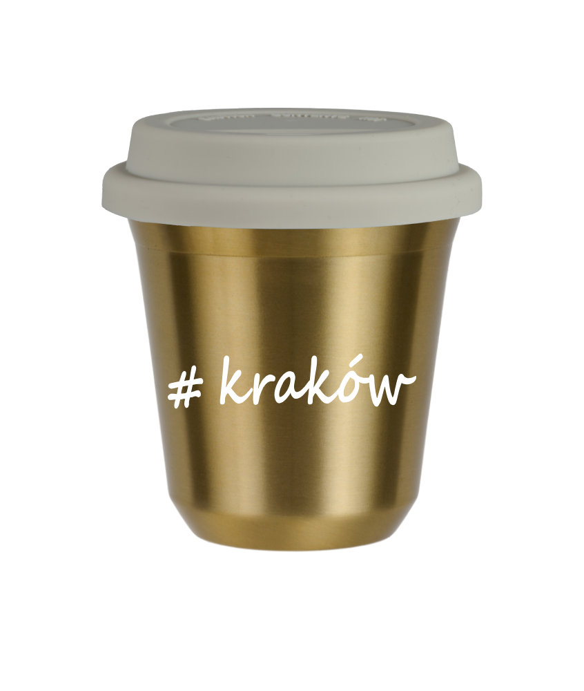 Kubek 80 ml ZŁOTY Kraków z pokrywką biala kubek termiczny na kawe | 70,00 zł Kubek 80 ml ZŁOTY Kraków z pokrywką biala kubek termiczny na kawe | 70,00 zł