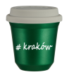 Kubek 80 ml ZIELONY METALIC Kraków z pokrywką biala kubek termiczny na kawe | 70,00 zł