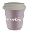Kubek 150 ml LAWENDOWY Kraków z pokrywką biala kubek termiczny na kawe | 70,00 zł