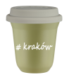 Kubek 80 ml PISTACJOWY Kraków z pokrywką biala kubek termiczny na kawe | 70,00 zł