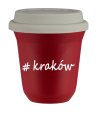 Kubek 240 ml CZERWONY Kraków z pokrywką biala kubek termiczny na kawe | 75,00 zł
