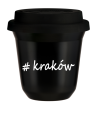 Kubek 150 ml CZARNY Kraków z pokrywką czarna kubek termiczny na kawe | 70,00 zł