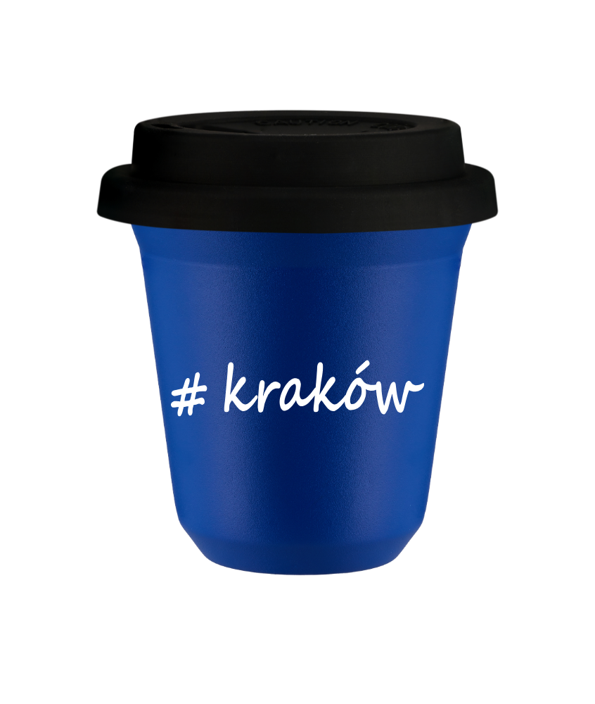 Kubek 150 ml NIEBIESKI Kraków z pokrywką czarna kubek termiczny na kawe | 70,00 zł Kubek 150 ml NIEBIESKI Kraków z pokrywką czarna kubek termiczny na kawe | 70,00 zł