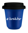 Kubek 240 ml NIEBIESKI Kraków z pokrywką czarna kubek termiczny na kawe | 75,00 zł