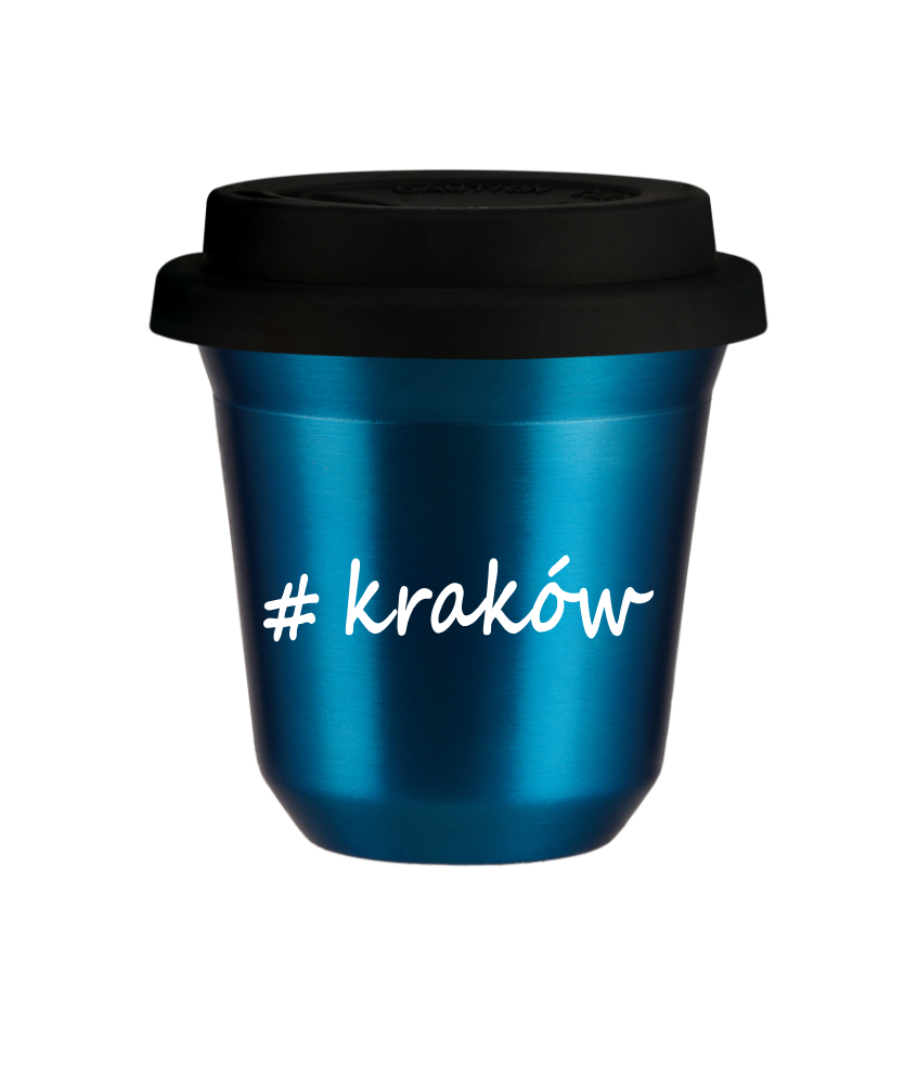 Kubek 150 ml NIEBIESKI METALIC Kraków z pokrywką czarna kubek termiczny na kawe | 70,00 zł Kubek 150 ml NIEBIESKI METALIC Kraków z pokrywką czarna kubek termiczny na kawe | 70,00 zł