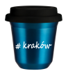 Kubek 150 ml NIEBIESKI METALIC Kraków z pokrywką czarna kubek termiczny na kawe | 70,00 zł