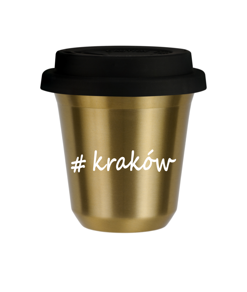 Kubek 240 ml ZŁOTY Kraków z pokrywką czarna kubek termiczny na kawe | 75,00 zł Kubek 240 ml ZŁOTY Kraków z pokrywką czarna kubek termiczny na kawe | 75,00 zł