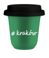 Kubek 150 ml ZIELONY Kraków z pokrywką czarna kubek termiczny na kawe | 70,00 zł