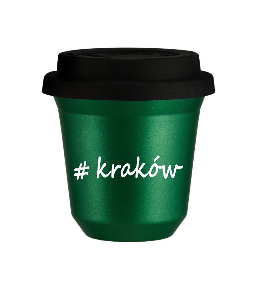 Kubek 150 ml ZIELONY METALIC Kraków z pokrywką czarna kubek termiczny na kawe | 70,00 zł Kubek 150 ml ZIELONY METALIC Kraków z pokrywką czarna kubek termiczny na kawe | 70,00 zł