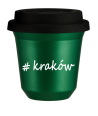 Kubek 150 ml ZIELONY METALIC Kraków z pokrywką czarna kubek termiczny na kawe | 70,00 zł