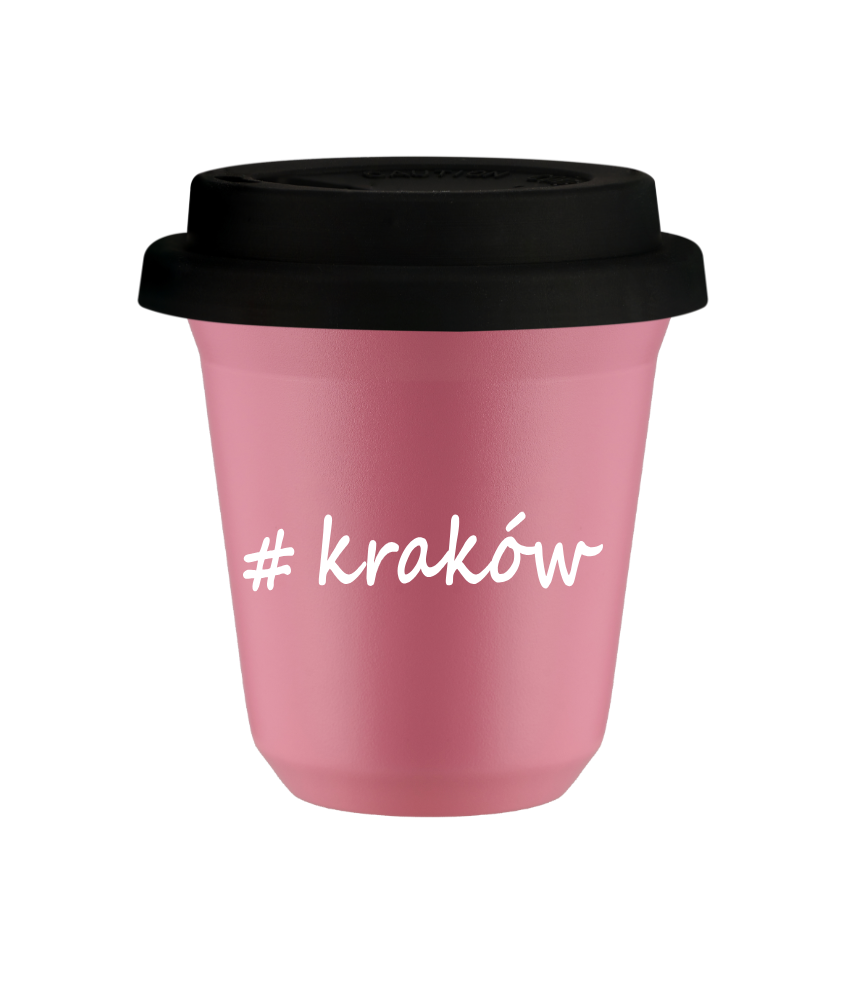 Kubek 240 ml RÓŻOWY Kraków z pokrywką czarna kubek termiczny na kawe | 75,00 zł Kubek 240 ml RÓŻOWY Kraków z pokrywką czarna kubek termiczny na kawe | 75,00 zł