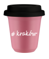 Kubek 240 ml RÓŻOWY Kraków z pokrywką czarna kubek termiczny na kawe | 75,00 zł