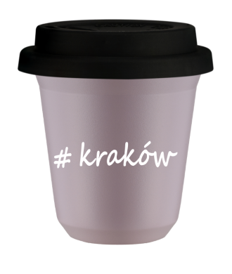 Kubek 80 ml LAWENDOWY Kraków z pokrywką czarna