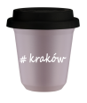 Kubek 150 ml LAWENDOWY Kraków z pokrywką czarna kubek termiczny na kawe | 70,00 zł