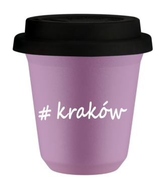 Kubek 240 ml LILIOWY Kraków z pokrywką czarna