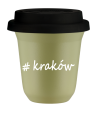 Kubek 240 ml PISTACJOWY Kraków z pokrywką czarna kubek termiczny na kawe | 75,00 zł