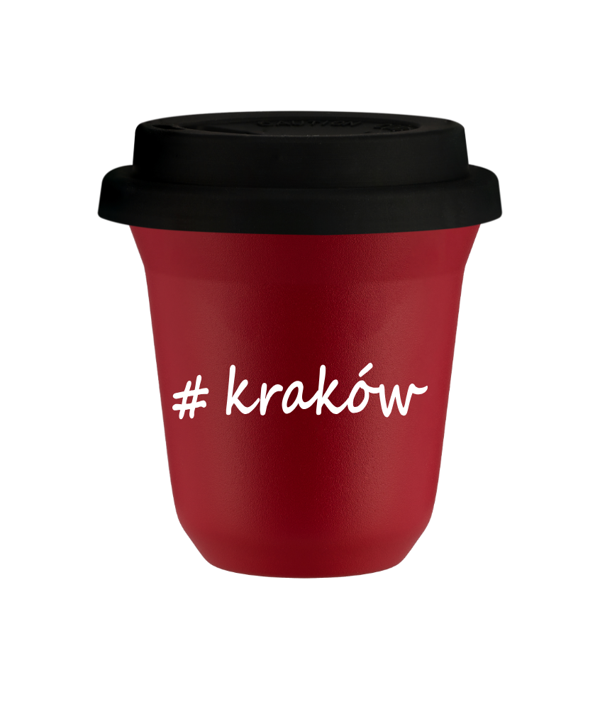 Kubek 150 ml CZERWONY Kraków z pokrywką czarna kubek termiczny na kawe | 70,00 zł Kubek 150 ml CZERWONY Kraków z pokrywką czarna kubek termiczny na kawe | 70,00 zł
