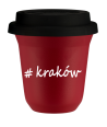 Kubek 150 ml CZERWONY Kraków z pokrywką czarna kubek termiczny na kawe | 70,00 zł