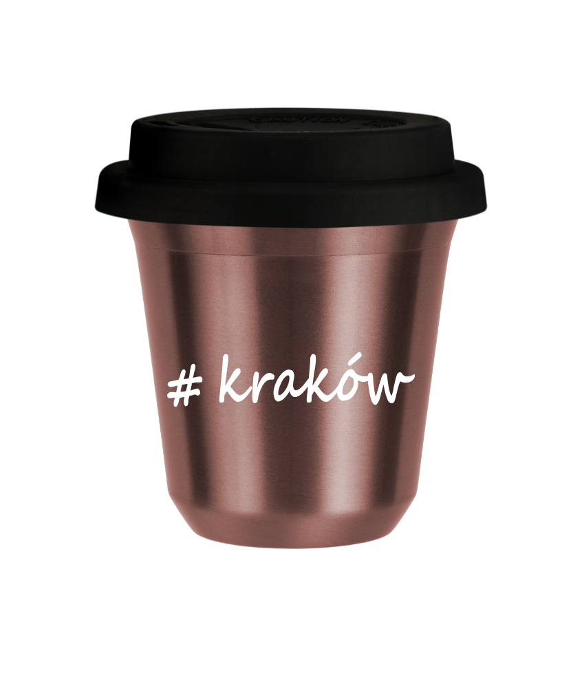 Kubek 80 ml RÓŻOWE ZŁOTO Kraków z pokrywką czarna kubek termiczny na kawe | 70,00 zł Kubek 80 ml RÓŻOWE ZŁOTO Kraków z pokrywką czarna kubek termiczny na kawe | 70,00 zł