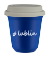 Kubek 150 ml NIEBIESKI Lublin z pokrywką biala kubek termiczny na kawe | 70,00 zł