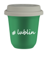 Kubek 150 ml ZIELONY Lublin z pokrywką biala kubek termiczny na kawe | 70,00 zł