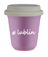 Kubek 150 ml LILIOWY Lublin z pokrywką biala kubek termiczny na kawe | 70,00 zł