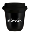 Kubek 150 ml CZARNY Lublin z pokrywką czarna kubek termiczny na kawe | 70,00 zł