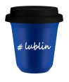 Kubek 150 ml NIEBIESKI Lublin z pokrywką czarna kubek termiczny na kawe | 70,00 zł