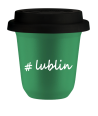 Kubek 150 ml ZIELONY Lublin z pokrywką czarna kubek termiczny na kawe | 70,00 zł