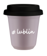 Kubek 80 ml LAWENDOWY Lublin z pokrywką czarna kubek termiczny na kawe | 70,00 zł