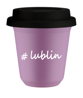 Kubek 240 ml LILIOWY Lublin z pokrywką czarna