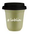 Kubek 240 ml PISTACJOWY Lublin z pokrywką czarna kubek termiczny na kawe | 75,00 zł