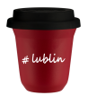 Kubek 150 ml CZERWONY Lublin z pokrywką czarna kubek termiczny na kawe | 70,00 zł