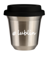 Kubek 150 ml SREBRNY Lublin z pokrywką czarna kubek termiczny na kawe | 70,00 zł