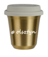 Kubek 240 ml ZŁOTY Olsztyn z pokrywką biala kubek termiczny na kawe | 75,00 zł