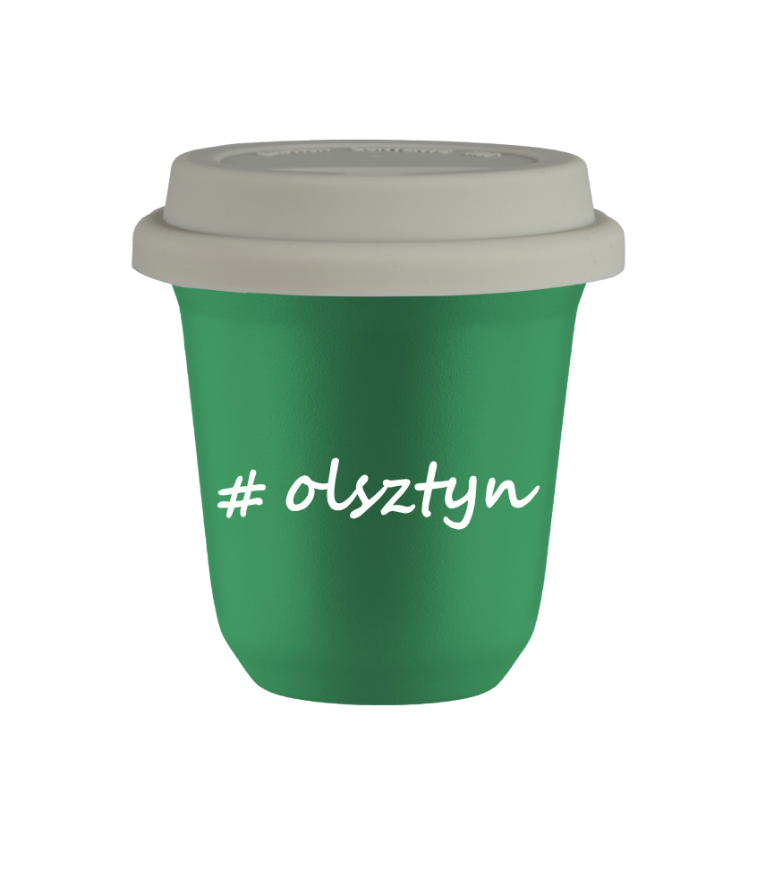 Kubek 150 ml ZIELONY Olsztyn z pokrywką biala kubek termiczny na kawe | 70,00 zł Kubek 150 ml ZIELONY Olsztyn z pokrywką biala kubek termiczny na kawe | 70,00 zł