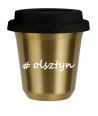 Kubek 150 ml ZŁOTY Olsztyn z pokrywką czarna kubek termiczny na kawe | 70,00 zł