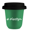 Kubek 240 ml ZIELONY Olsztyn z pokrywką czarna kubek termiczny na kawe | 75,00 zł